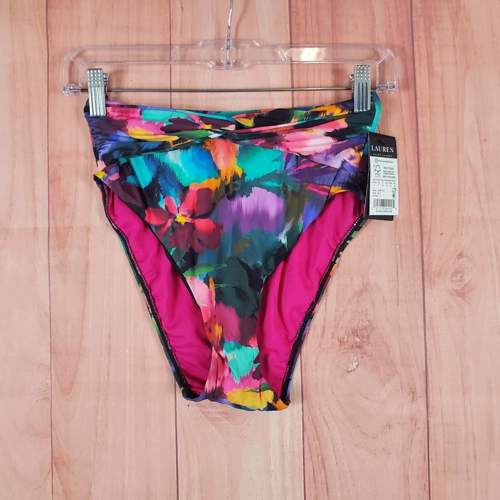 Lauren Ralph Lauren Womens Jungle Paradise Bikini Bottoms 4 Multicolor Floral